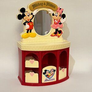 Disney Vintage 1991 Mickey & Minnie Dresser Toy with Drawers from Japan